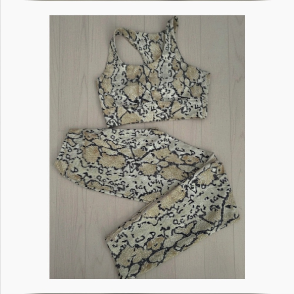 Allfenix White Python Snakeskin Pilates Set - Bra… - image 2